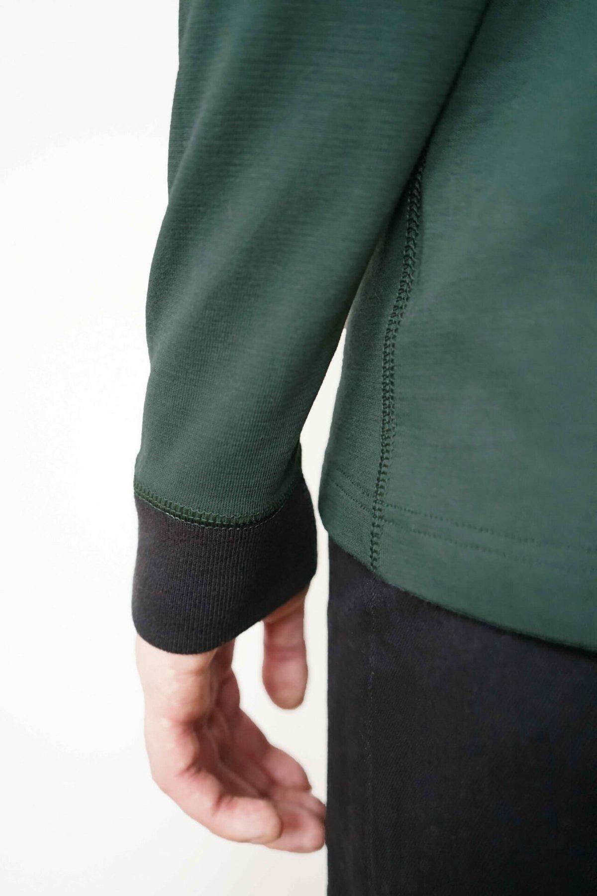 Mori Dark Green Black Ringer Top