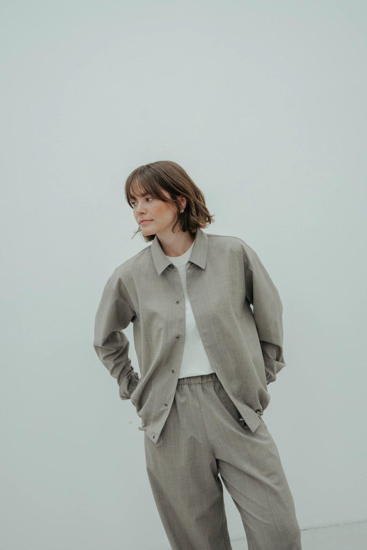 Wool Shirt Jacket Beige