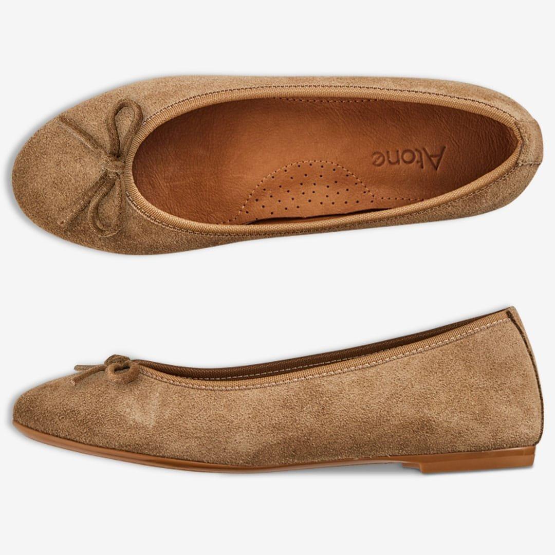 Alaiya Suede Ballerina Latte
