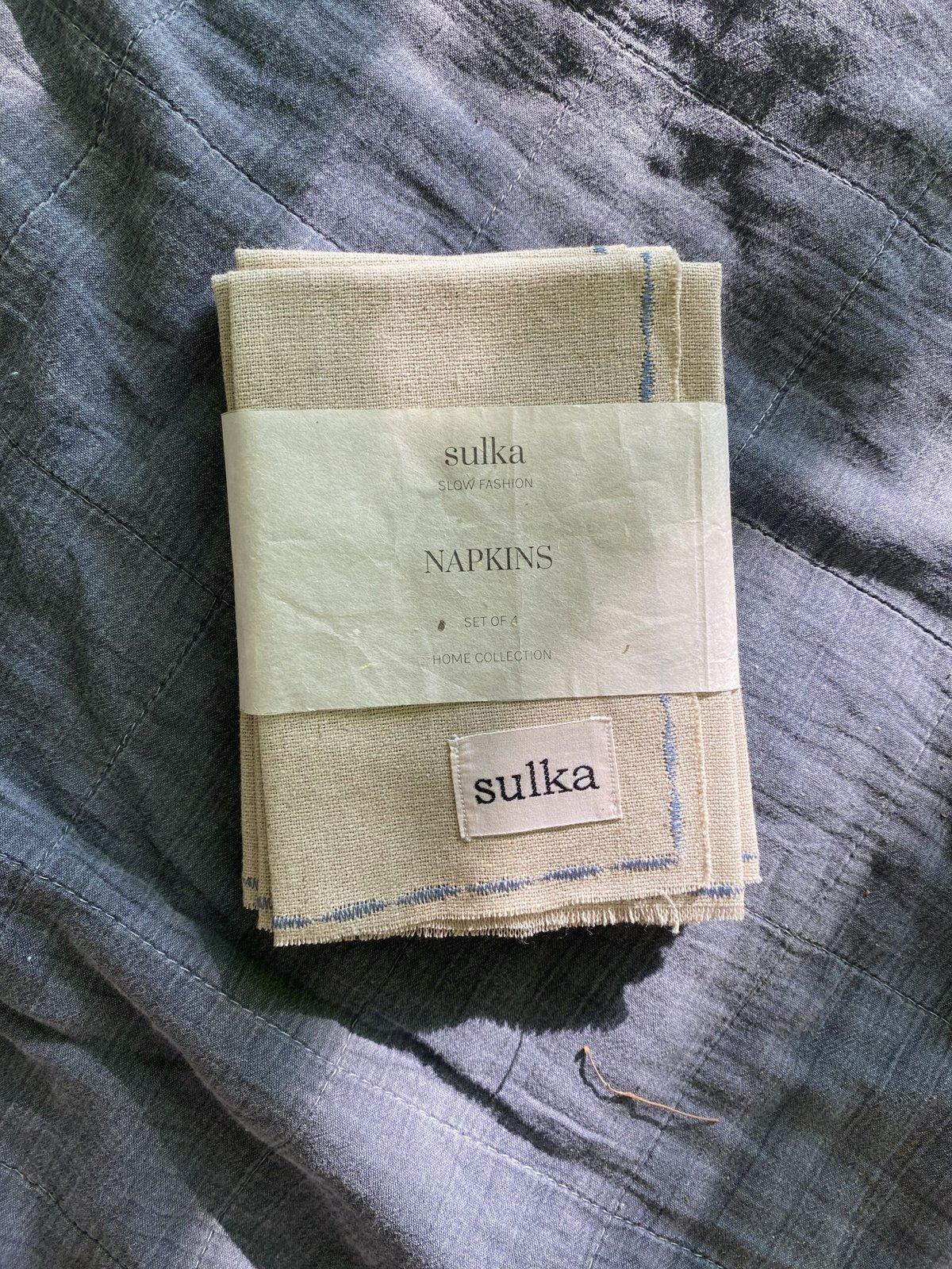 Blue Elegance Linen Napkins Set