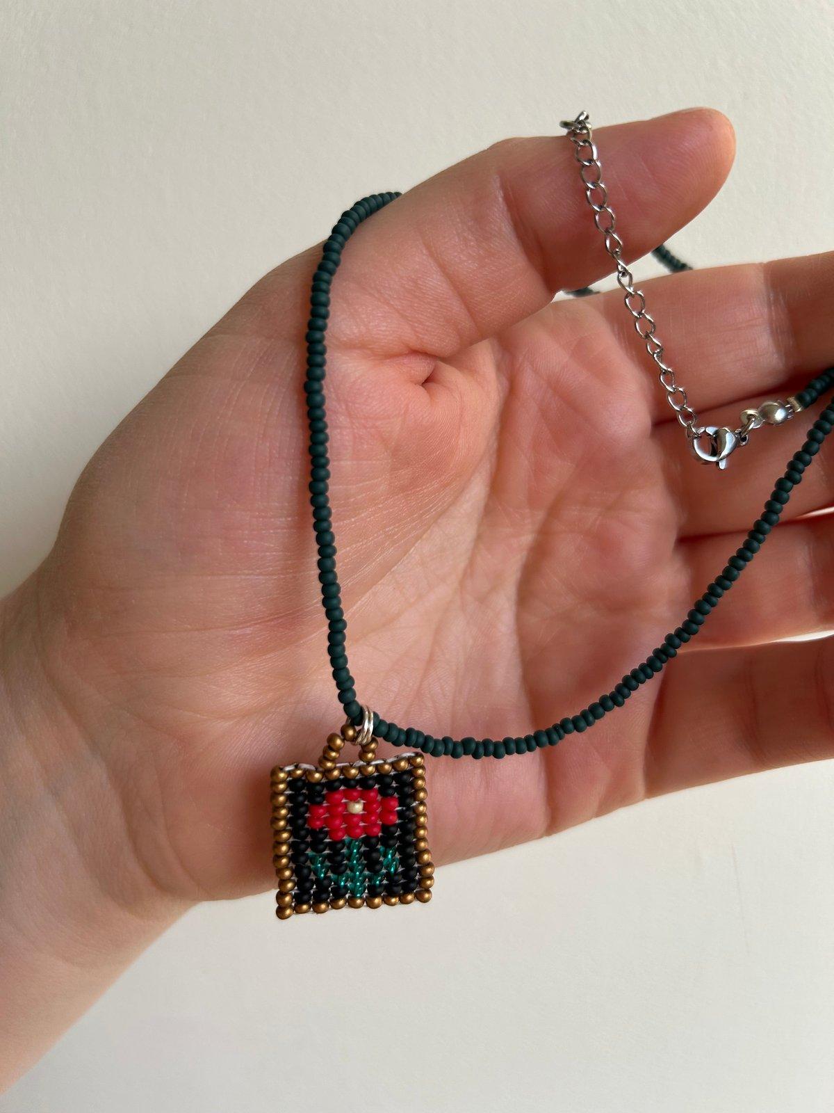 Red Flower Necklace