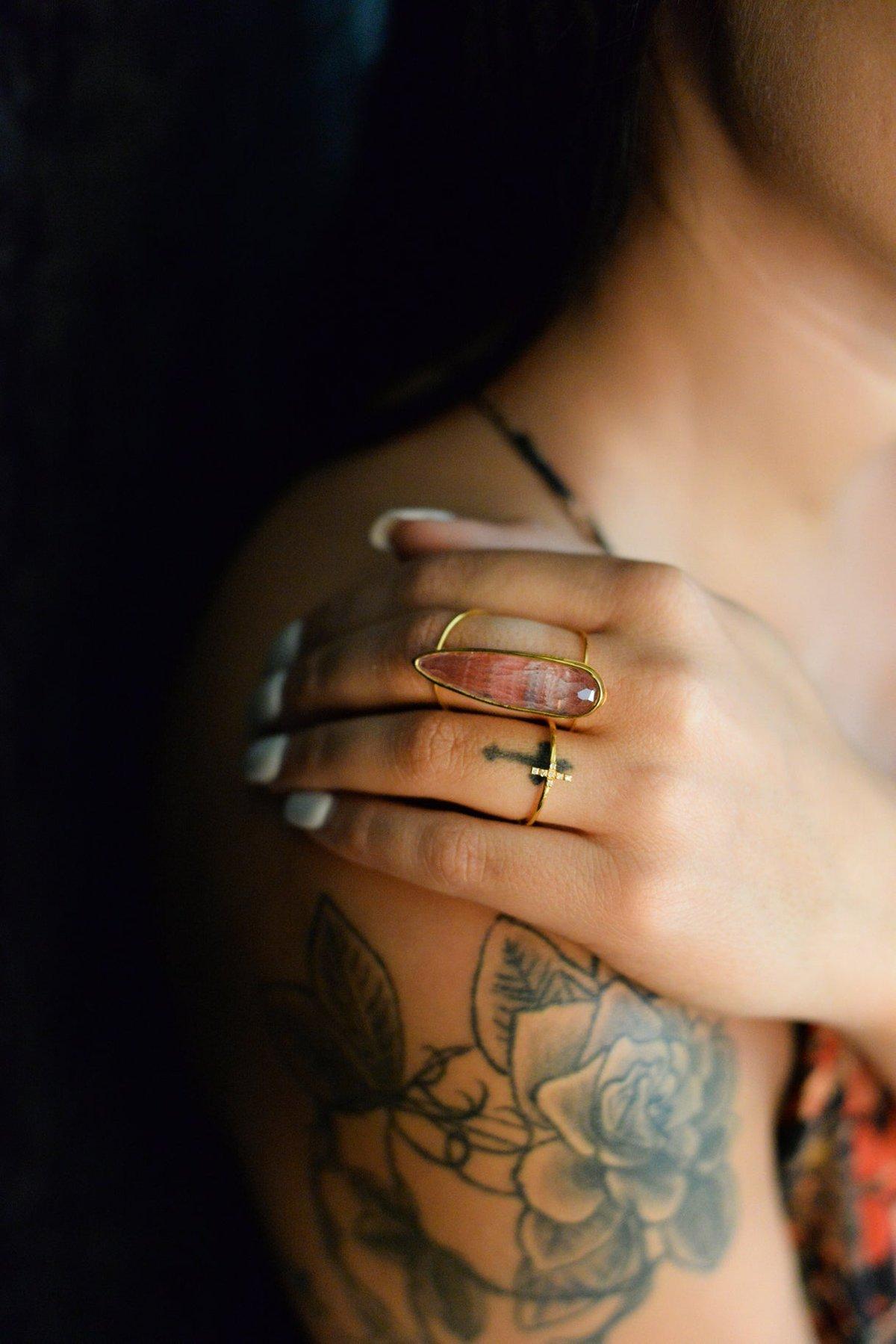 Golden Ruby Infinity Ring
