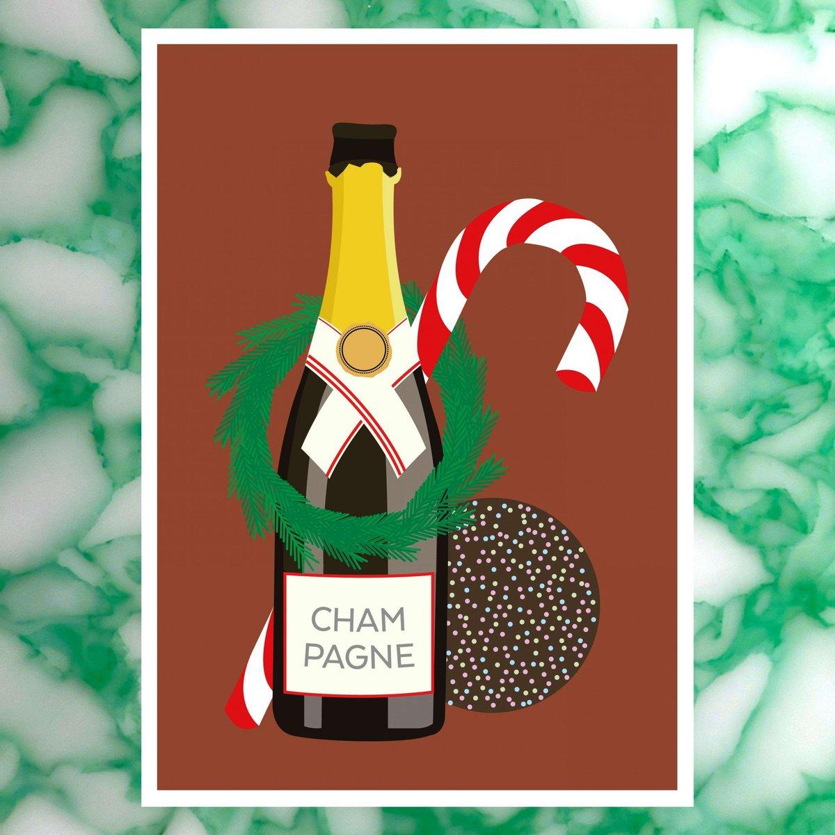 10x Champagne Postcard