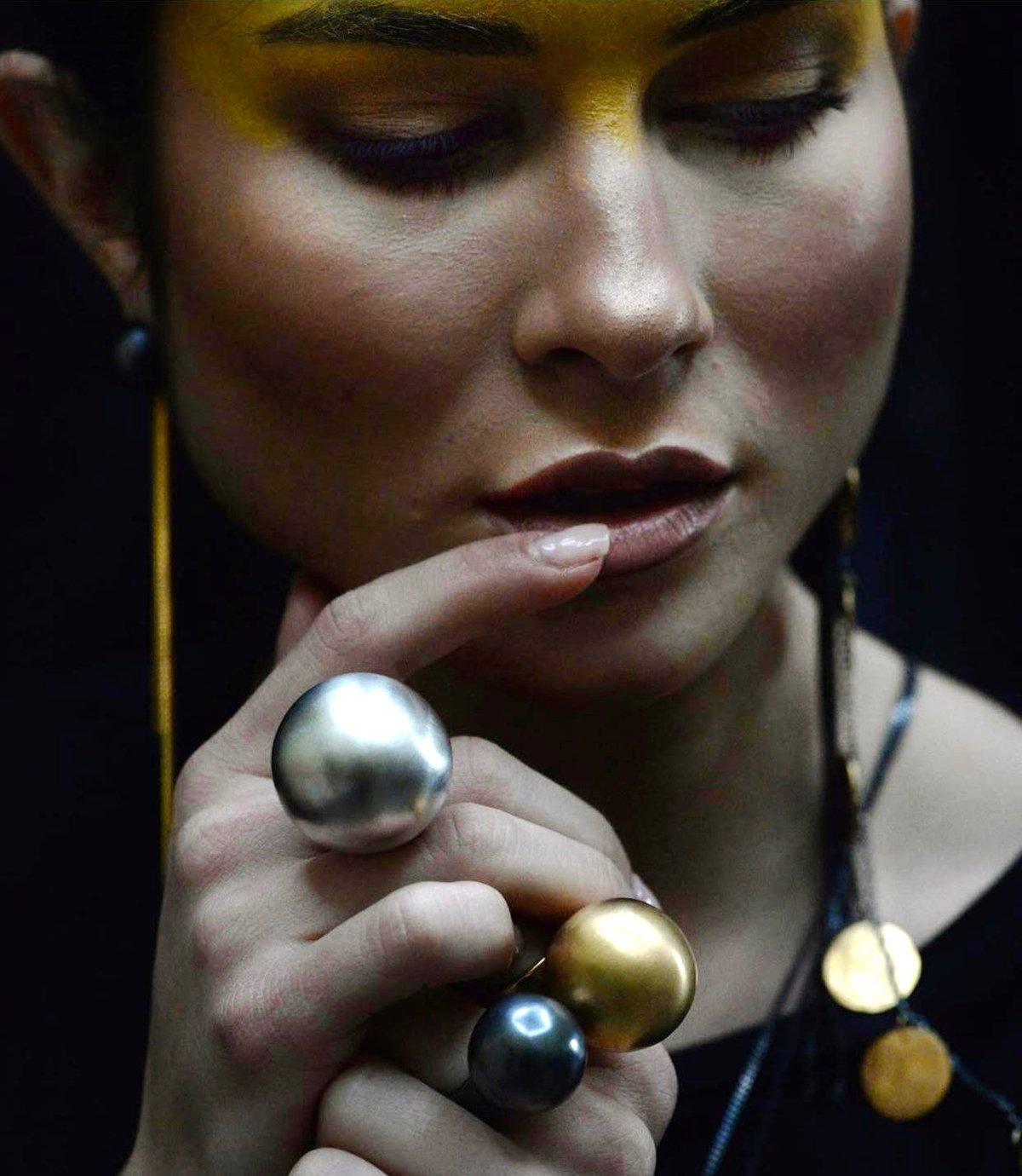 Silver Oxidized Sphere Ring