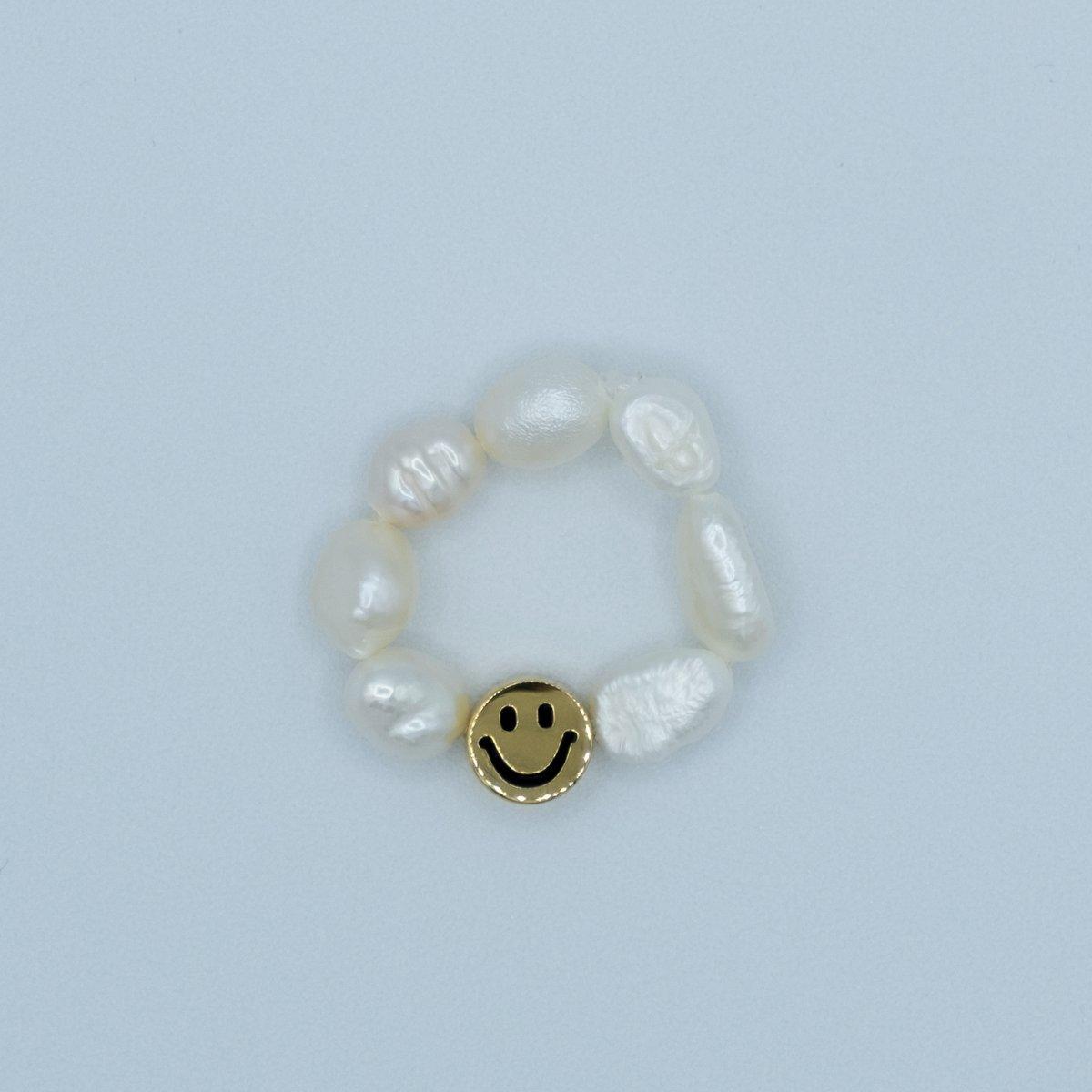 Golden Ring with Real Pearls