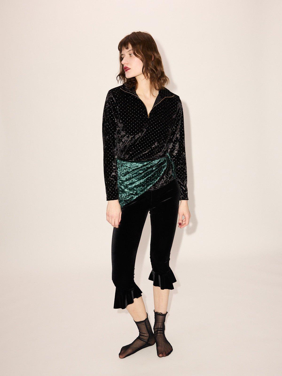 Studded Black Velvet Troyer