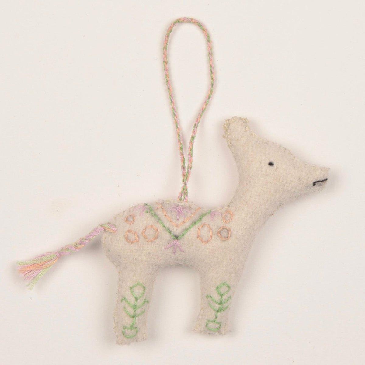 Handmade Felt Elk Ornament