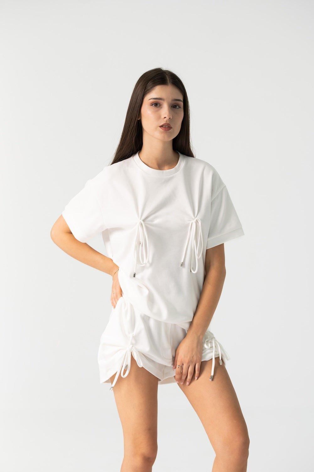 Sol Short Pant Set - White