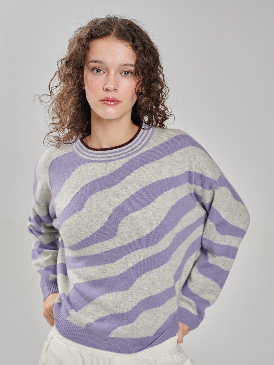 Cashmere Sweater Zebra Lilac