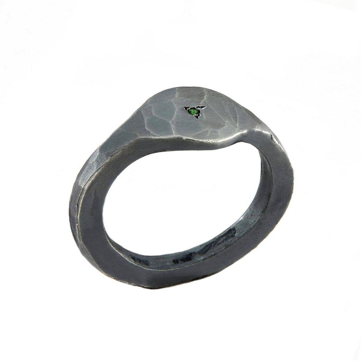 Carved Ring with Tsavorite