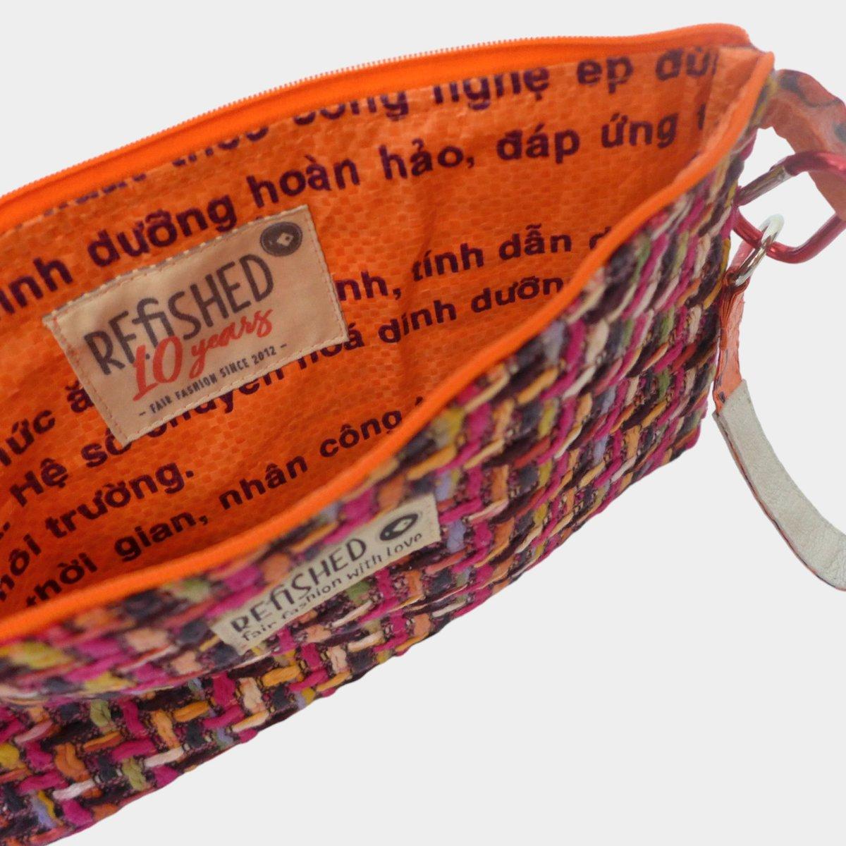 Bag-in-Bag Tweed Pouch - Orange