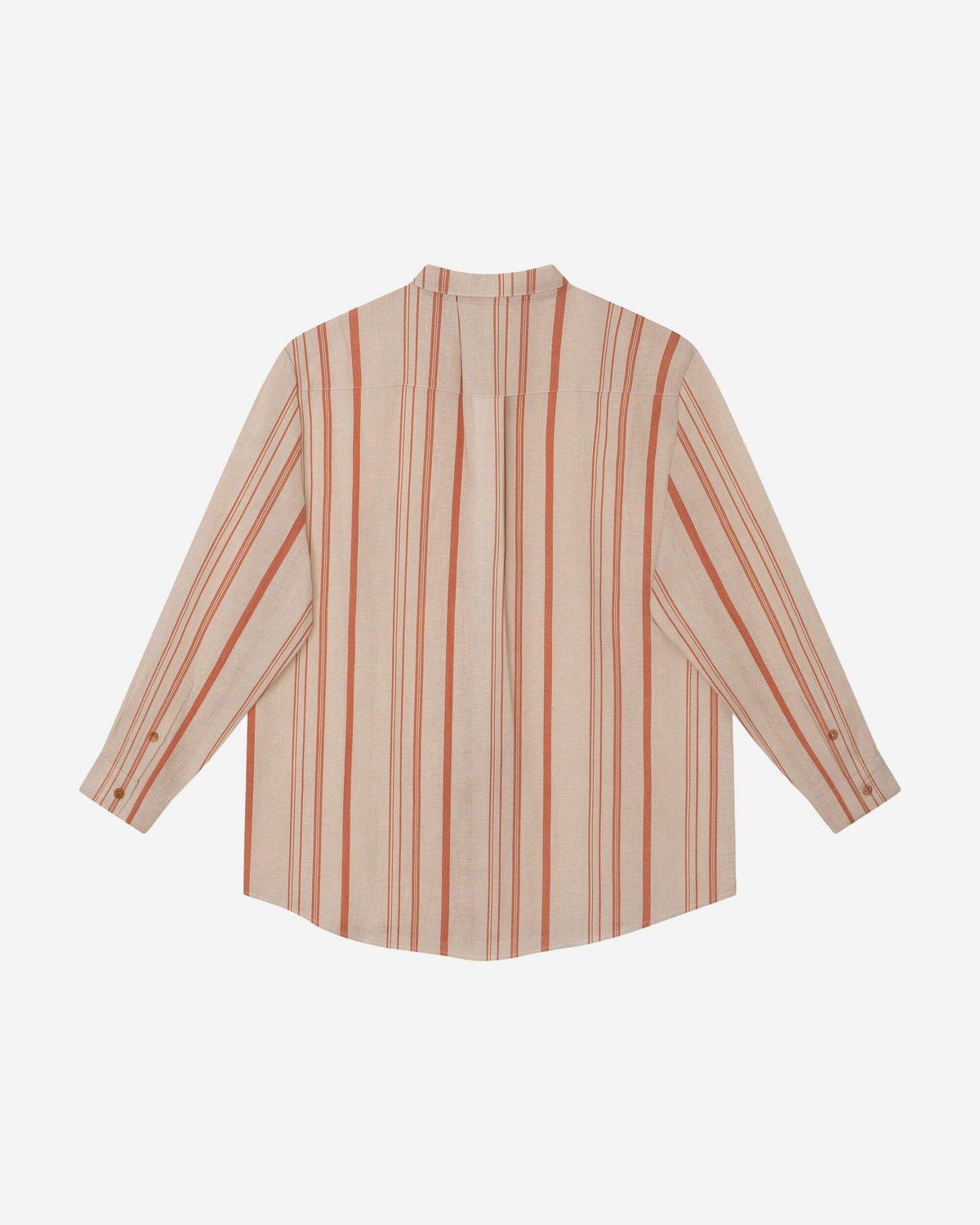 Linen Shirt Blouse Striped