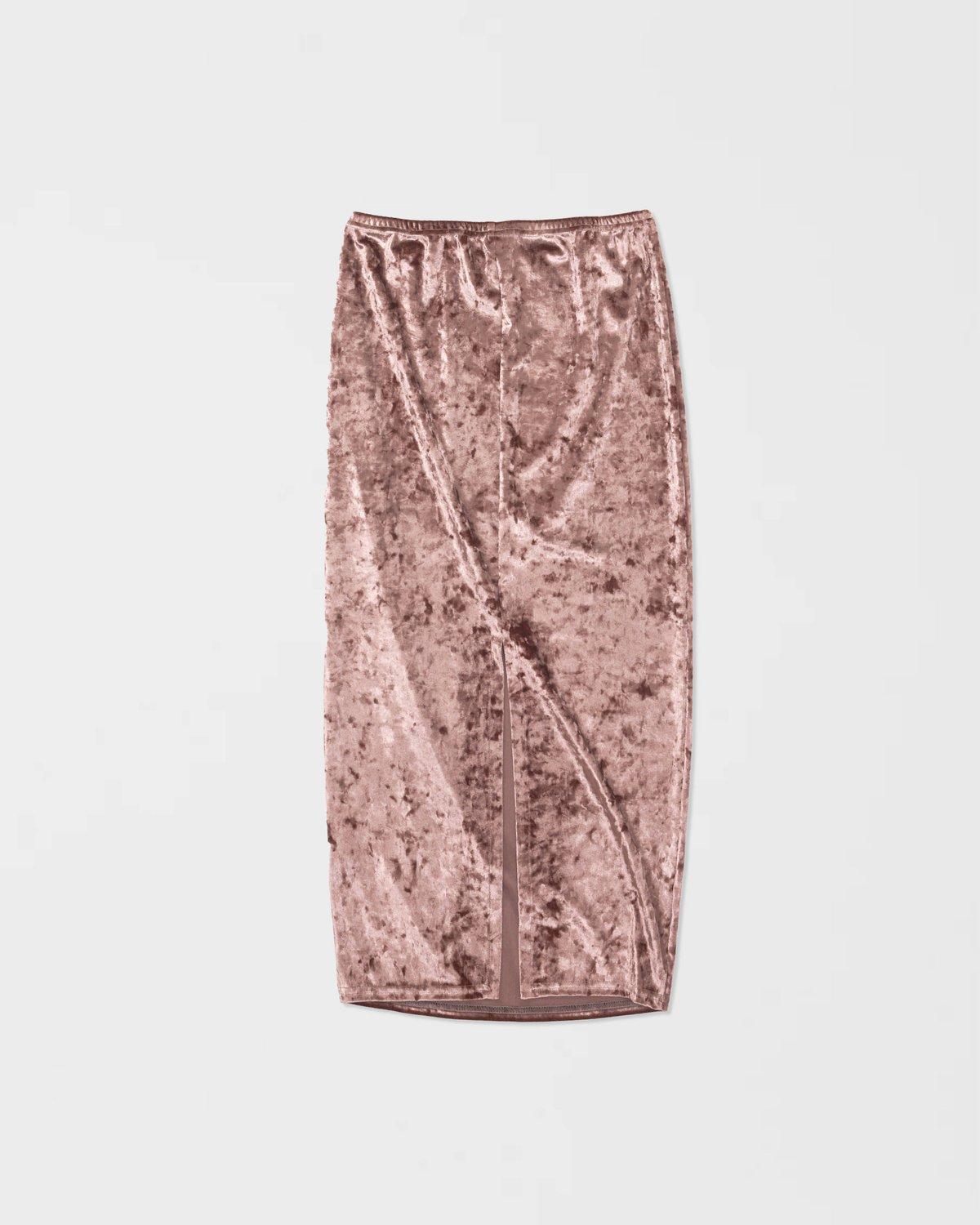 Crushed Velvet Low-Waist Skirt