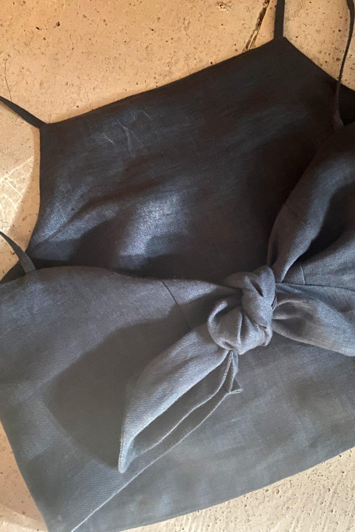 Dusty Blue Linen Top