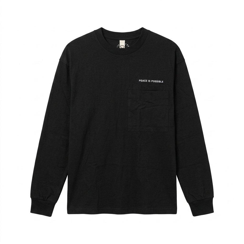 Embroidered Peace is Possible Double Pocket Shirt