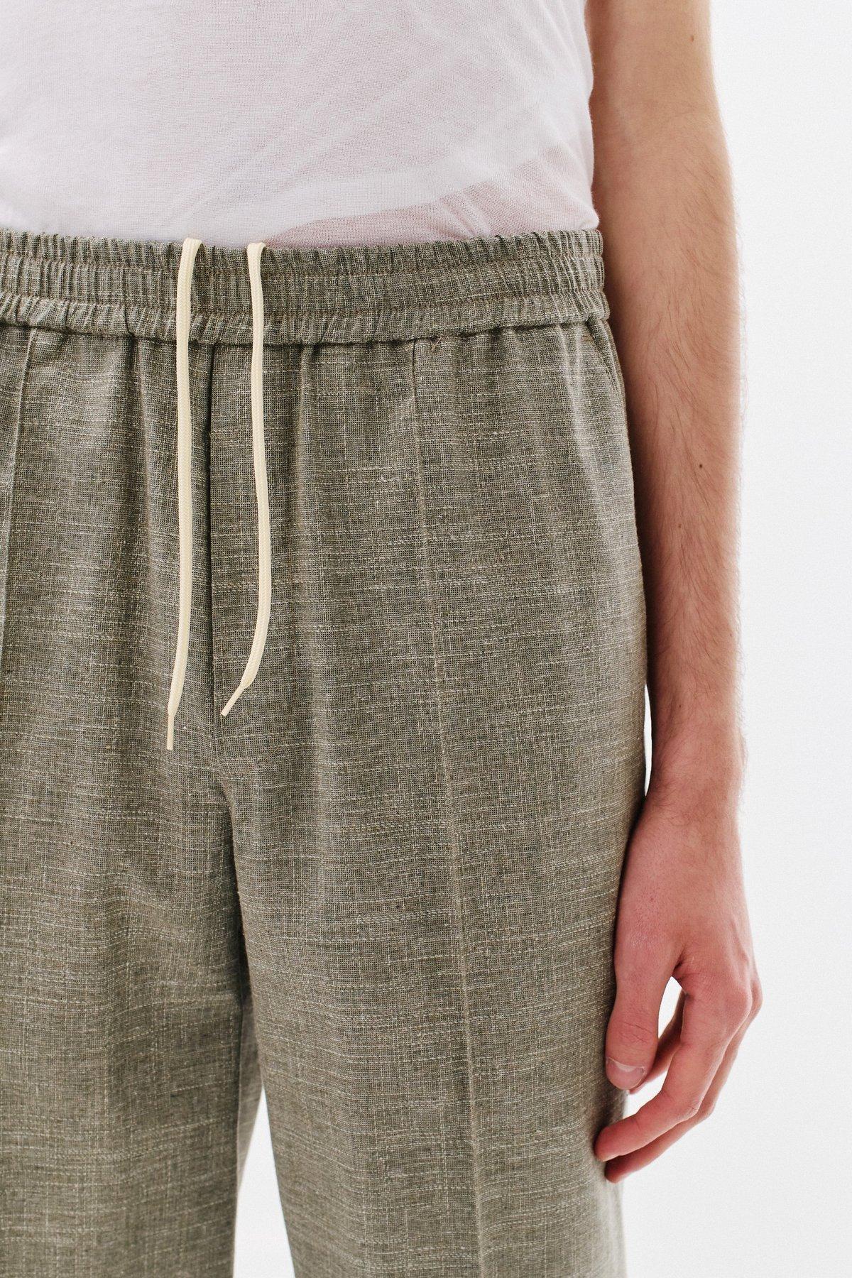 Trackpants Cotton-Wool-Linen Blend, Green