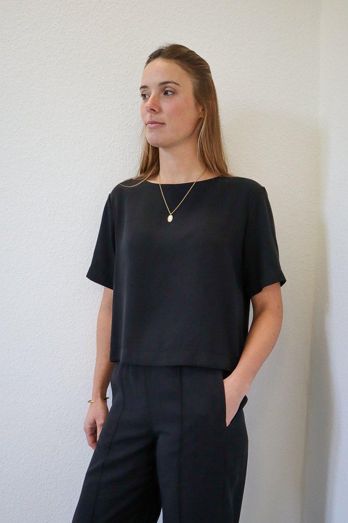 Charcoal Elegance Blouse