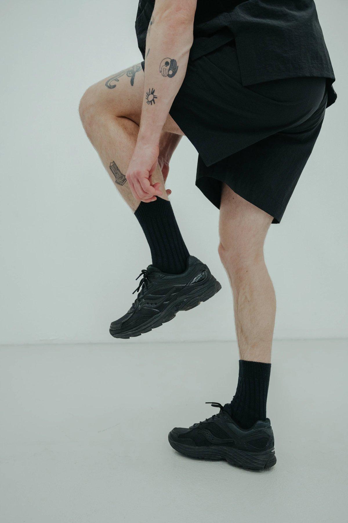 Wide Technical Shorts Black