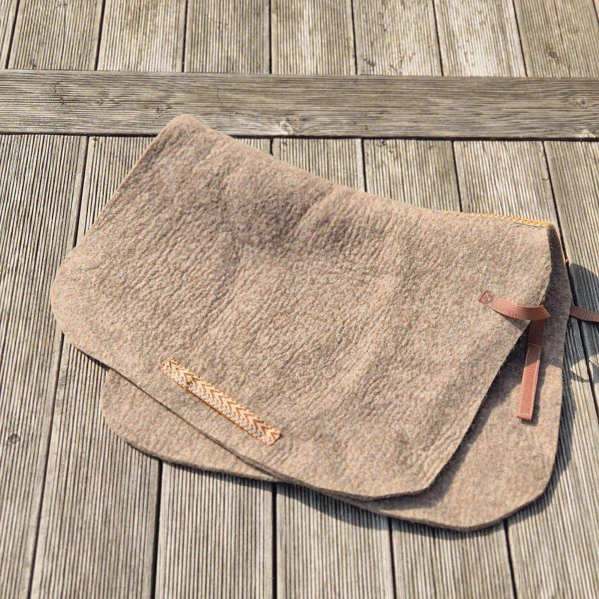Dessage felted saddle pad handmade from organic wool