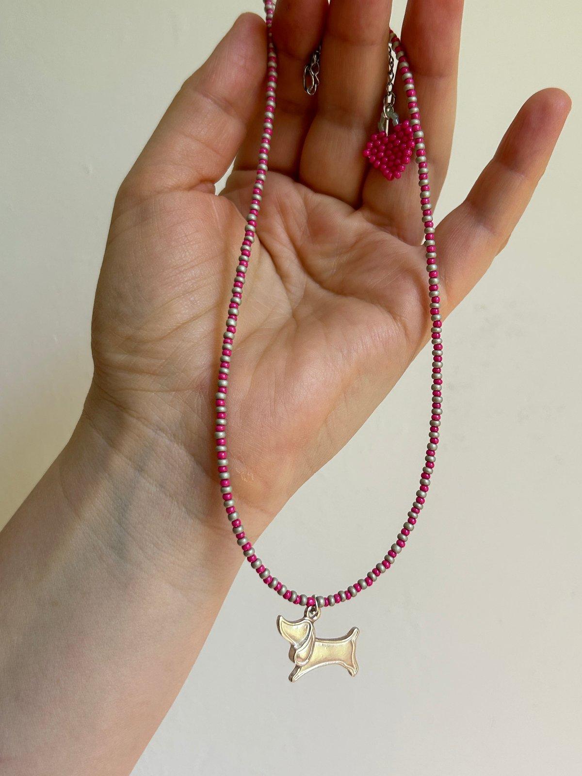 Pink Dachshund Necklace