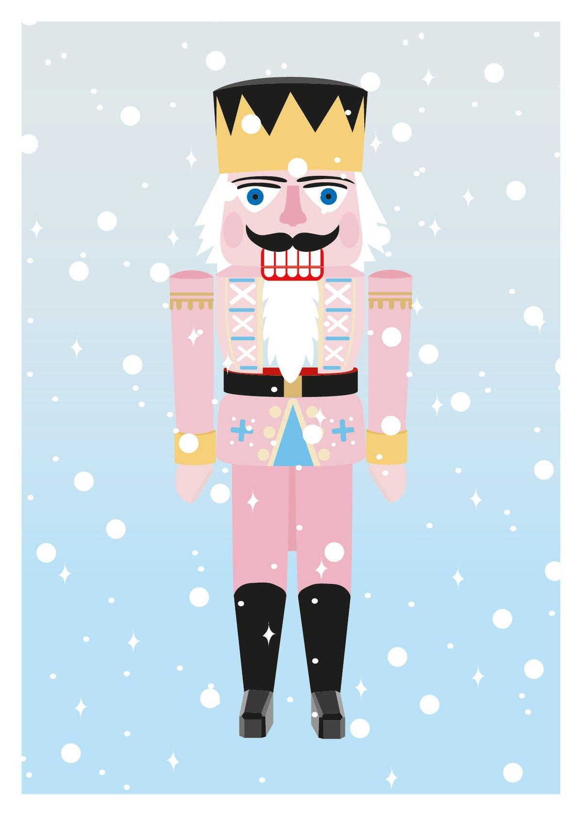 Postcard Snowy Nutcracker
