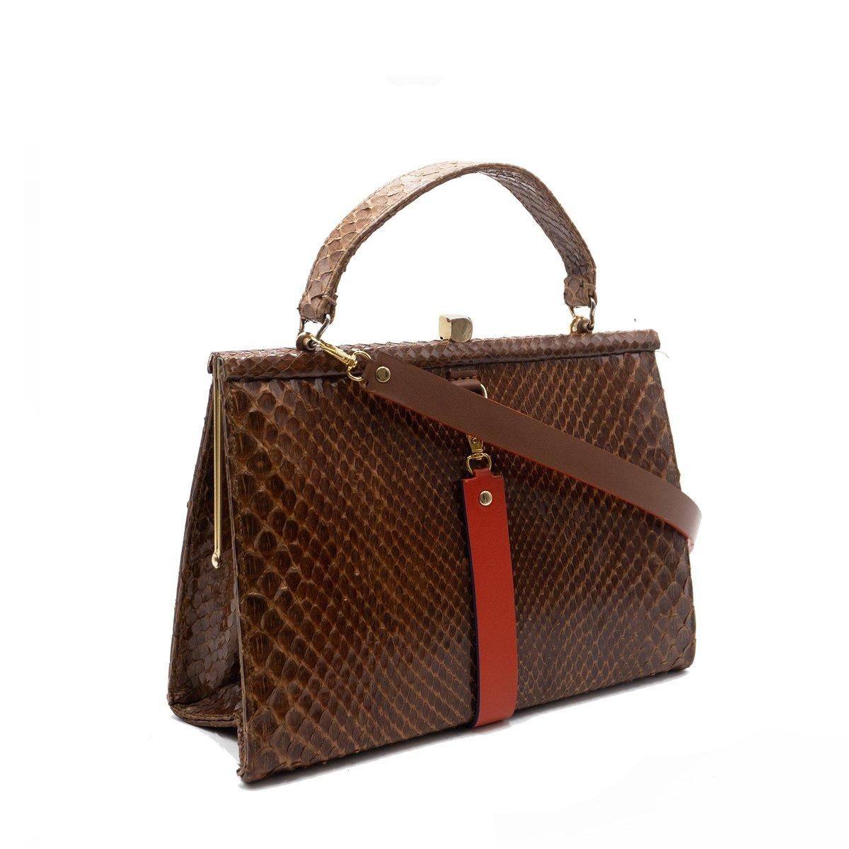 Forget Me Not Brown Lizard Bag