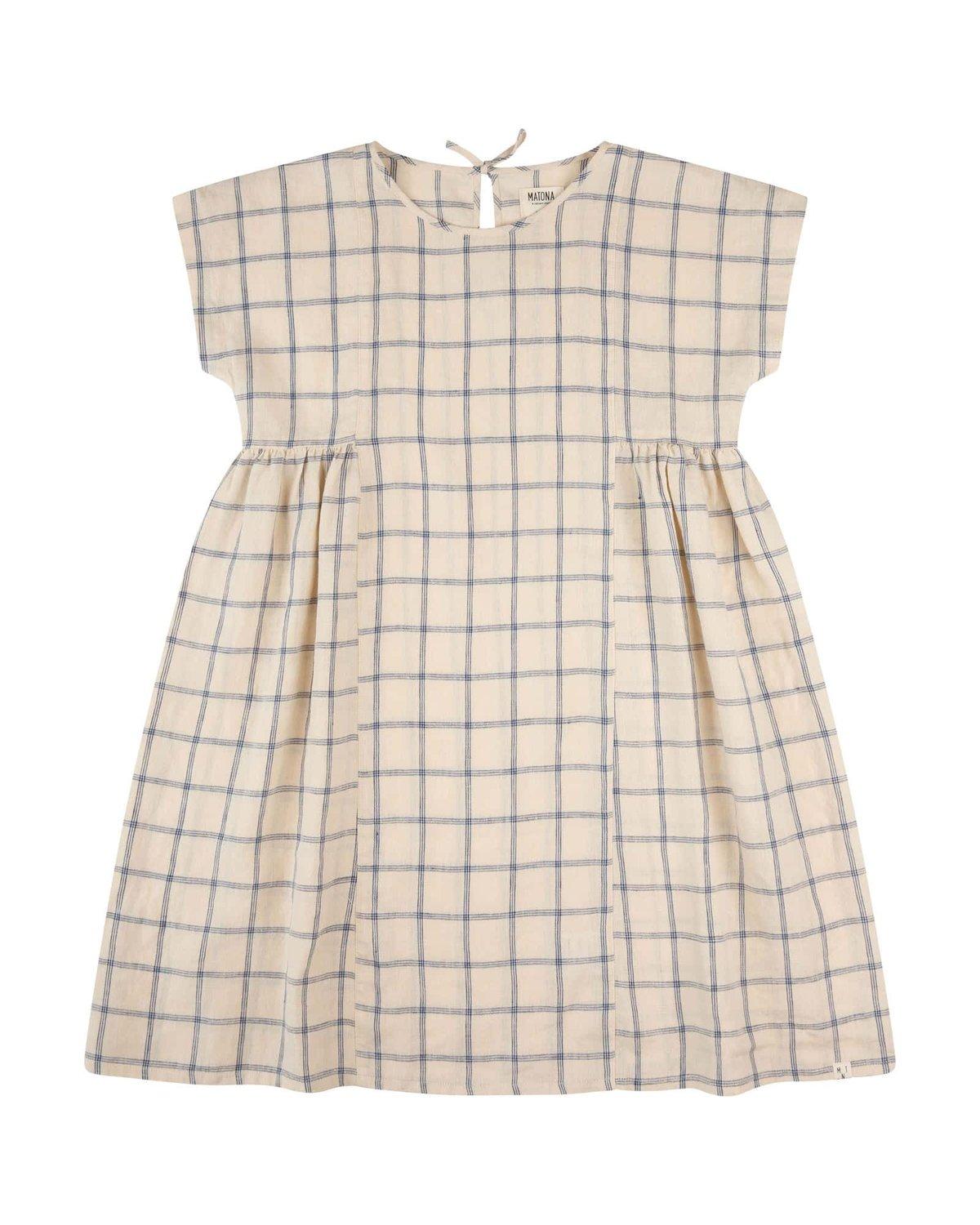 Boxy Linen Dress Blue