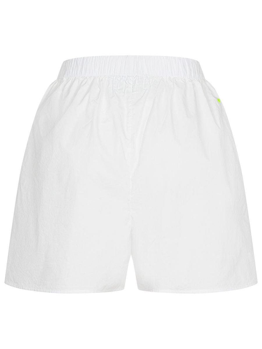 Popeline Shorts mit Palme weiss