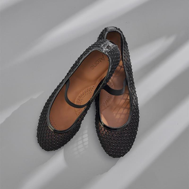 Saga Mesh Ballerina Black