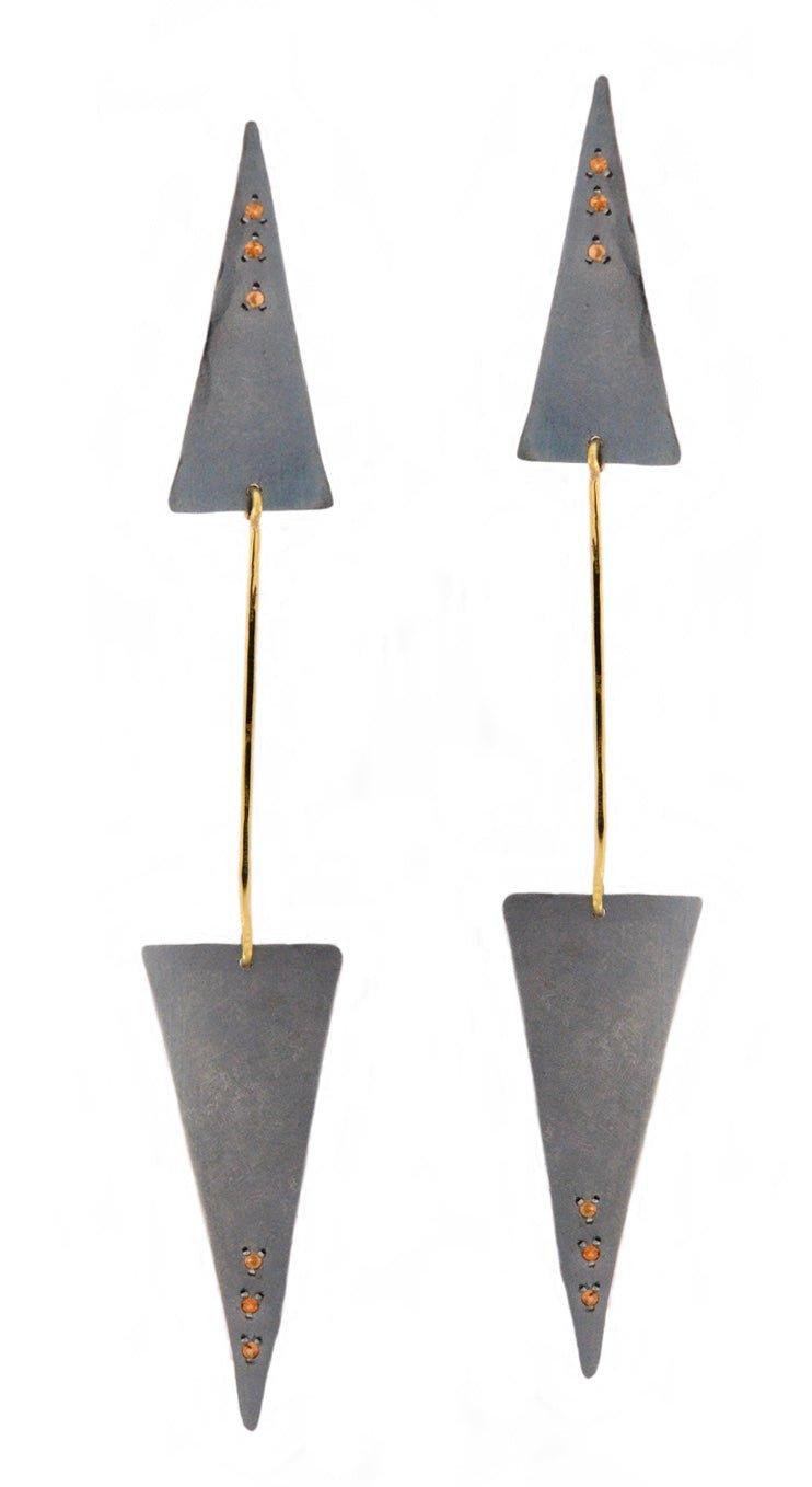 Triangular Sapphire Earrings